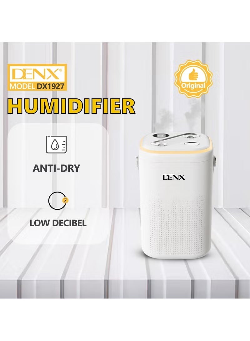 Denx 1.3L Air Humidifier with 1800mAh Rechargeable Battery, USB Type-C Charging, Portable Mist & Air Purifier, Silent Operation for Home, Bedroom, Office, Travel - Image 3