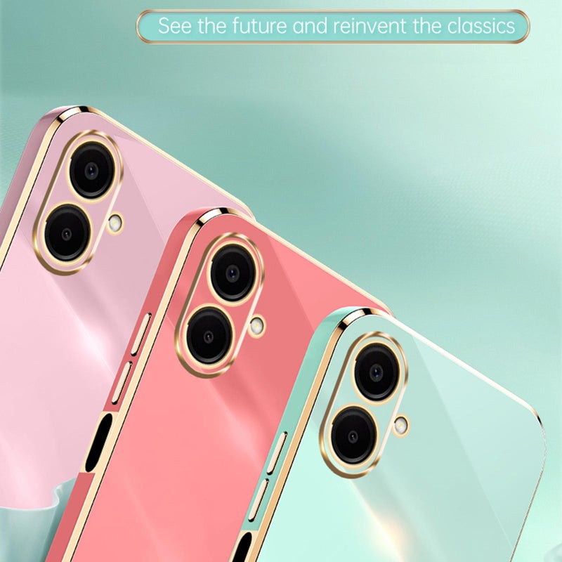 شين لي تونج جراب هاتف TPU مطلي بالكهرباء 6D بحافة مستقيمة لهاتف Samsung Galaxy A07 5G (أخضر نعناعي) - Image 3