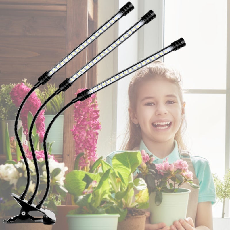 مصباح LED لنمو النباتات الداخلية، ضوء أبيض كامل الطيف يشبه ضوء الشمس، مزود بمؤقت قابل للتعديل وخمسة مستويات لتعتيم الإضاءة، مناسب للشتلات وحدائق الأعشاب. - Image 5