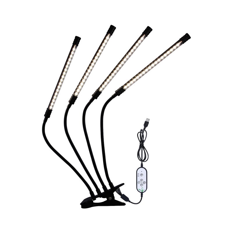 مصباح LED لنمو النباتات الداخلية، ضوء أبيض كامل الطيف يشبه ضوء الشمس، مزود بمؤقت قابل للتعديل وخمسة مستويات لتعتيم الإضاءة، مناسب للشتلات وحدائق الأعشاب. - Image 1