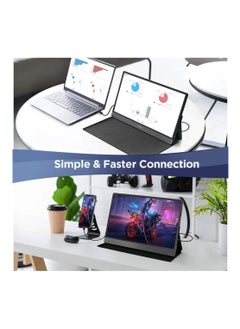 KOORUI 15.6 inch Portable Monitor 1080P FHD USB-C Laptop Monitor HDMI Computer Display IPS Gaming Monitor w/Premium Smart Cover & Speakers, External Monitor for Laptop/PC/Mac/Phone, 15B1  - Image 4