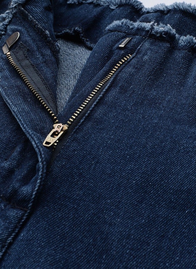 STREET 9 بنطلون نسائي واسع الساق بخصر مرتفع أزرق - Image 5