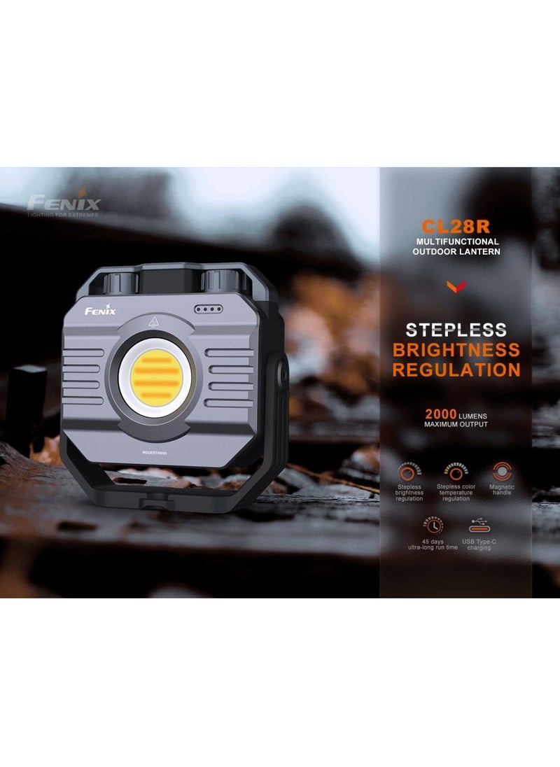 fenix - CL28R camping and hiking flashlight, 2000 lumens, rechargeable via Type-C port and another port to charge devices from - Image 1