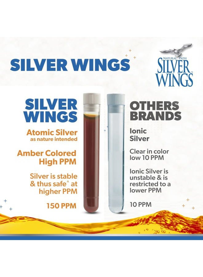 Natural Path Silver Wings فضة غروية 150 جزء في المليون (750 ميكروغرام) مع إشنسا و أوريجانو مكمل دعم المناعة 1 أونصة سائلة بخاخ - Image 3