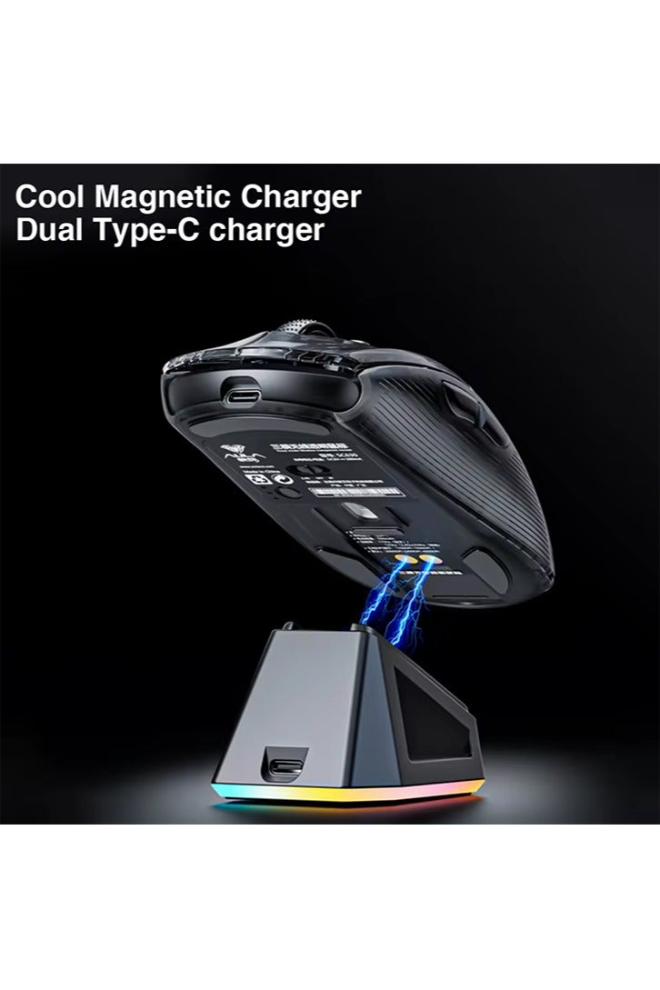 AULA SC380 High Precision Gaming Mouse Tri-mode 59g Ultra-light with RGB Magnetic Charging Base - Image 4
