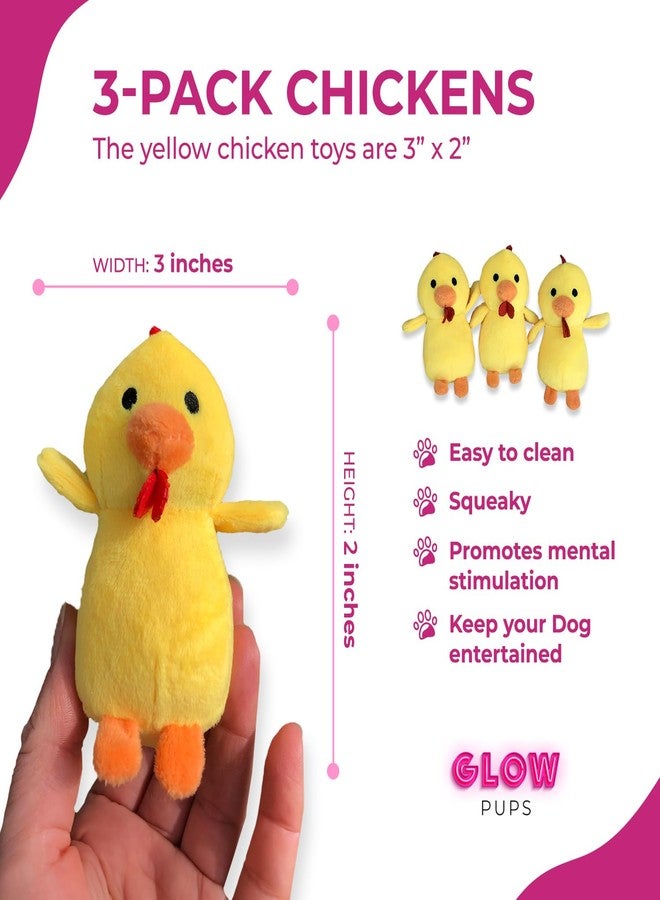 Glow Pups لعبة تفاعلية للكلاب من Glow Pups على شكل دجاجة وبيضة، لعبة الاختباء والبحث مع صفارة، تعزز التحفيز العقلي، 7 × 6 بوصات (بيضة و3 دجاجات، أزرق وأصفر) - Image 5