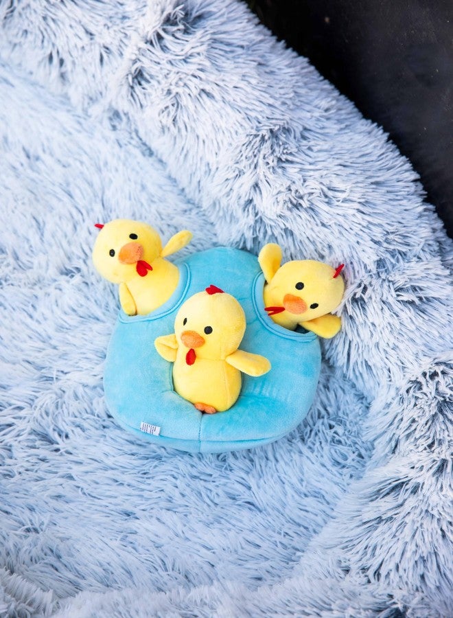 Glow Pups لعبة تفاعلية للكلاب من Glow Pups على شكل دجاجة وبيضة، لعبة الاختباء والبحث مع صفارة، تعزز التحفيز العقلي، 7 × 6 بوصات (بيضة و3 دجاجات، أزرق وأصفر) - Image 2