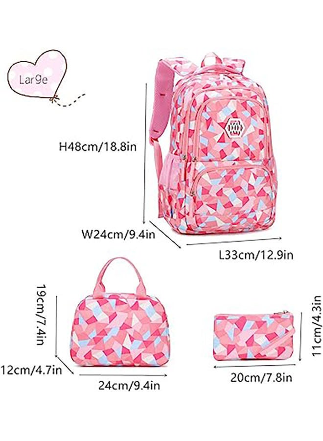 Arabest Kids School bag With Lunch Bag and Pencil Case Elementary School Backpacks for Teen Girls 3 in 1 Backpack Sets - Image 2