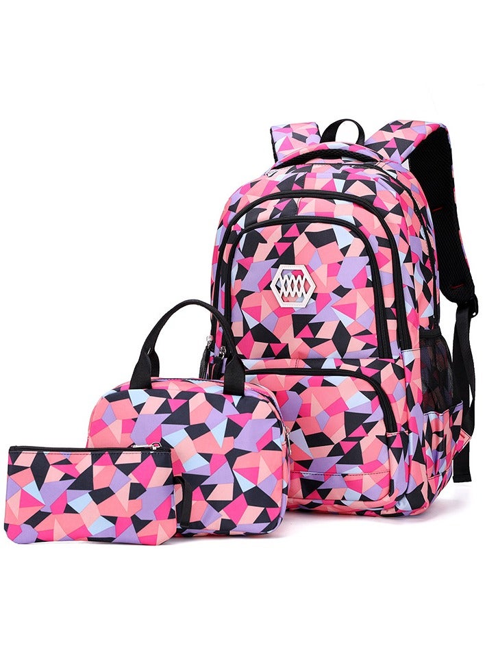Arabest Kids School bag With Lunch Bag and Pencil Case Elementary School Backpacks for Teen Girls 3 in 1 Backpack Sets - Image 1