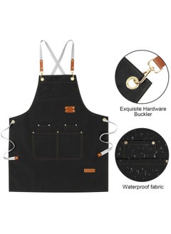 Arabest Professional Heavy-Duty Chef Apron - Waterproof Cotton Canvas Apron with Large Pocket & Cross Back Straps for Men and Women  - Image 3