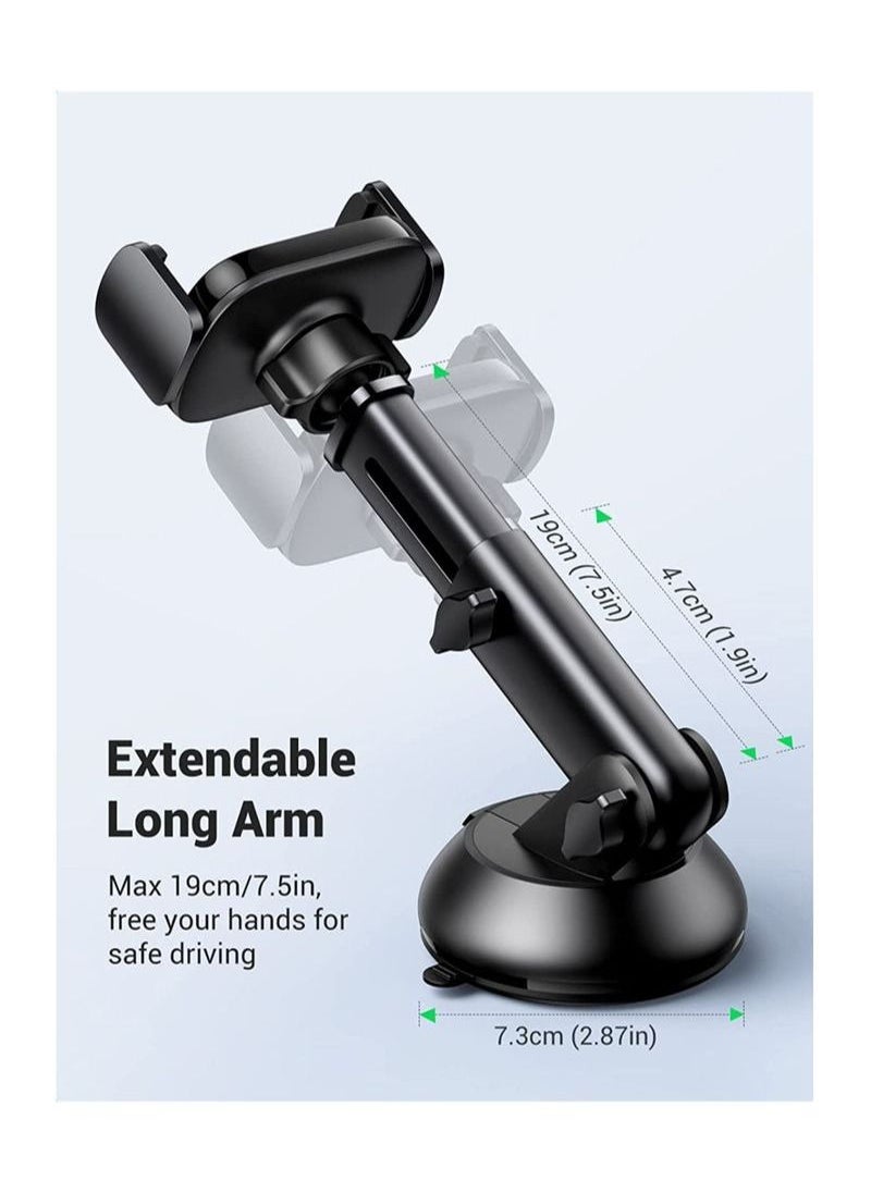 Generic - Car Phone Holder Dashboard Car Mount Windshield Cradle Strong Suction Compatible with iPhone 13 Pro,13 Pro Max,13,13 mini, iPhone 12 pro max,11 Pro Max Xs Max X XR, Galaxy S10+, LG G8X,and More - Image 1