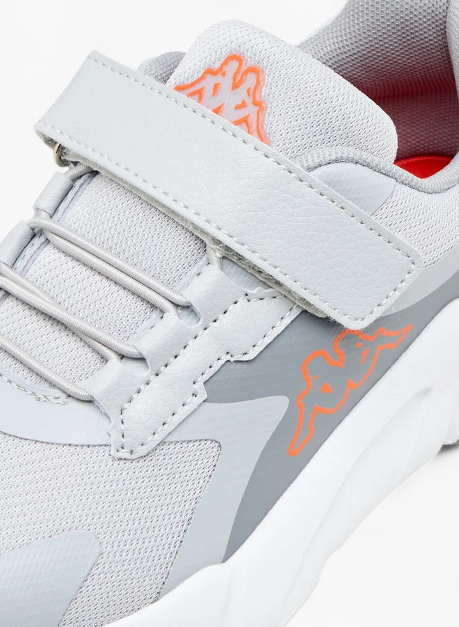 Kappa Boys' Logo Print Sports Shoes with Hook and Loop Closure