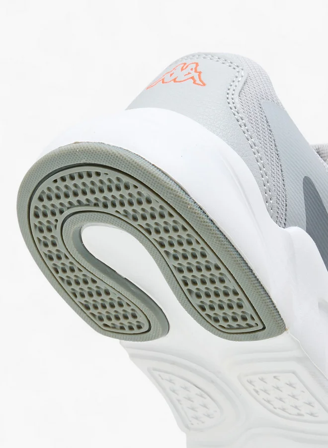 Kappa Boys' Logo Print Sports Shoes with Hook and Loop Closure