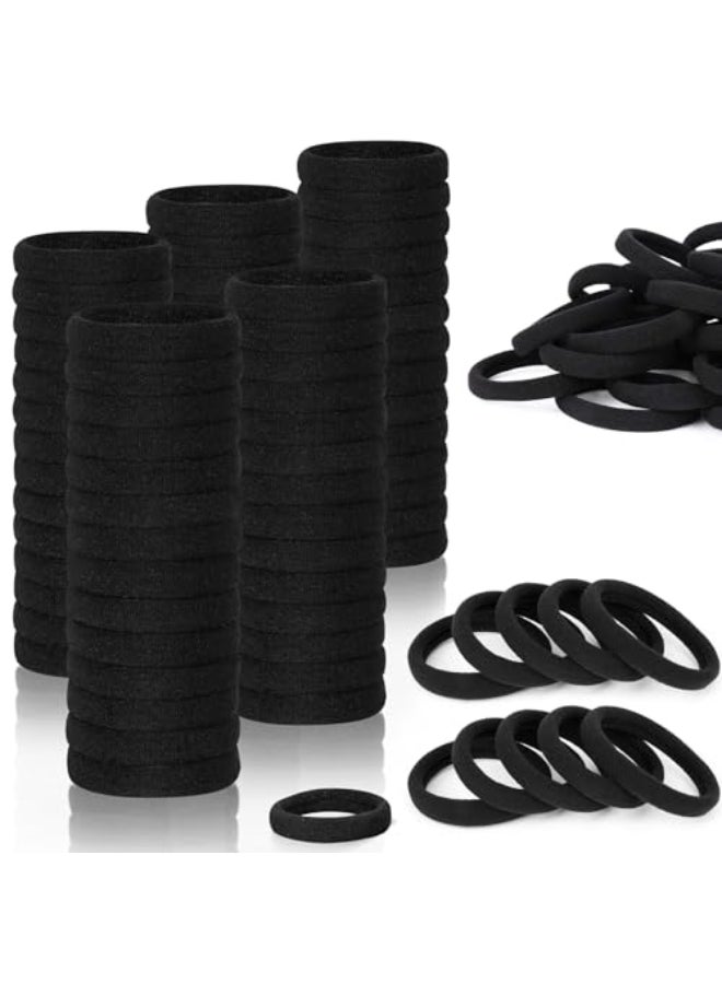 MISSJOJIAY Hair Ties for Girls Elastic Hair Tie 200 PCS Black Soft for Medium Hair Hair Accessories for Women Perfect for Long Lasting Braids Ponytails and More Pain Free Hair Ponytail Holders Hair Elastic Band - Image 1