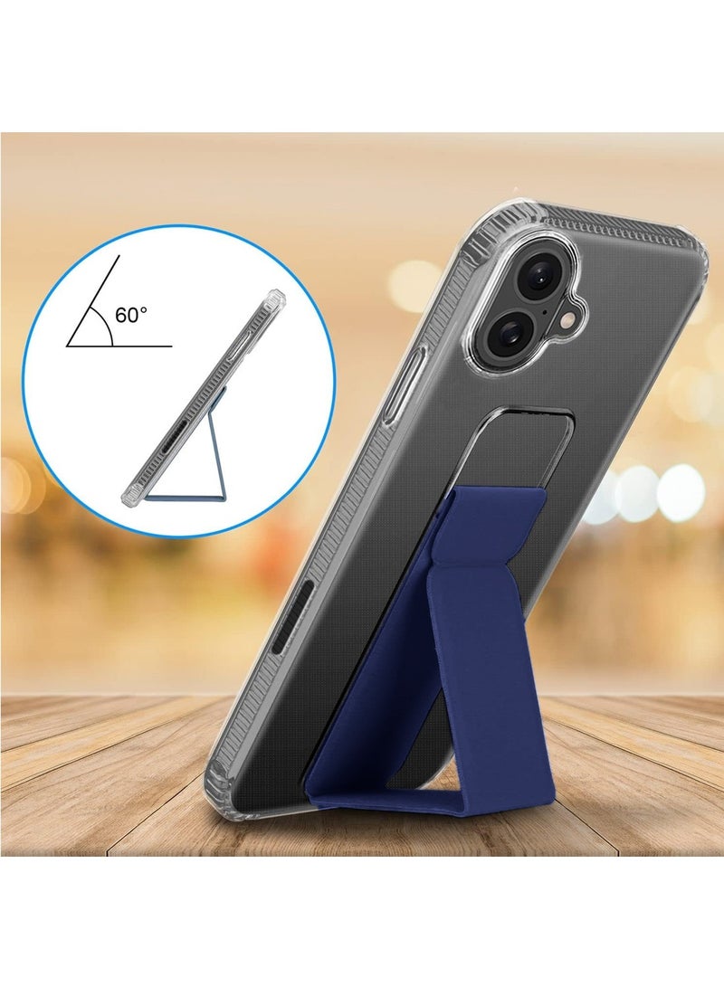 Wtech Apple iPhone 16 2024 TPU Hand Grip Air Pillow Case Cover - Clear/Navy Blue - Image 2