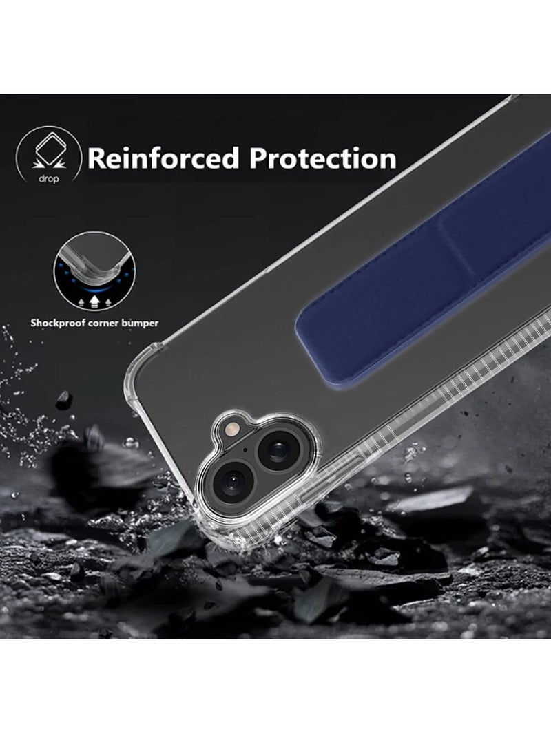 Wtech Apple iPhone 16 2024 TPU Hand Grip Air Pillow Case Cover - Clear/Navy Blue - Image 4