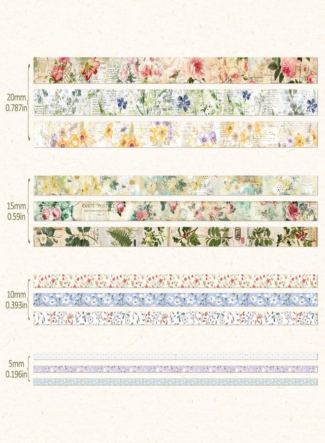 emmoolife Scrapbooking Supplies Kit, Vintage Botanical Aesthetic Scrapbook Kit for Bullet Junk Journal, Stationery, Washi Tape Stickers Papers，Flower DIY Journaling Supplies, Birthday Craft Gift Girl Kid Women - Image 3