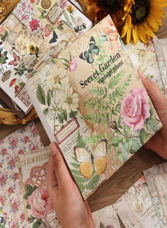 emmoolife Scrapbooking Supplies Kit, Vintage Botanical Aesthetic Scrapbook Kit for Bullet Junk Journal, Stationery, Washi Tape Stickers Papers，Flower DIY Journaling Supplies, Birthday Craft Gift Girl Kid Women - Image 5