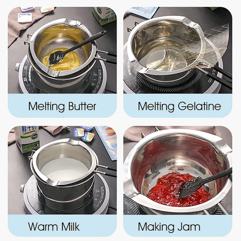 SONGZIMING Double Boiler Pot 1200ML/1.1QT, Stainless Steel Chocolate Melting Pot for Melting Chocolate, Candy, Candle, Soap, Wax - Image 4