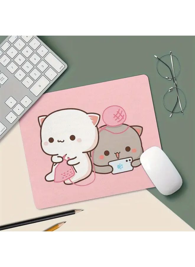 Blue Anti Slip Rubber Mouse Pad with Cute Card Design Creative Desk Accessory Gift - Image 5