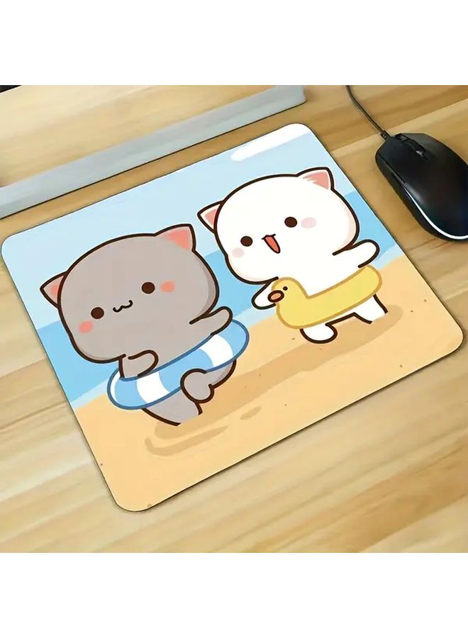 Blue Anti Slip Rubber Mouse Pad with Cute Card Design Creative Desk Accessory Gift - Image 2