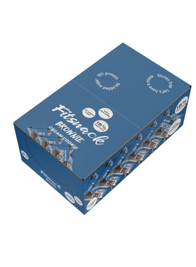 Fitsnack Brownie Cookies & Cream Flavor Soft Baked Protein Bar, No Added Sugar, Chocolate Snack Bar - Image 3