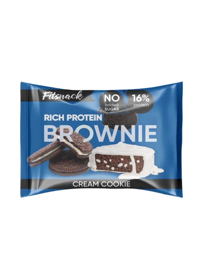 Fitsnack Brownie Cookies & Cream Flavor Soft Baked Protein Bar, No Added Sugar, Chocolate Snack Bar - Image 1
