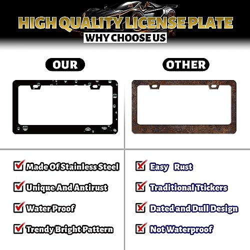 MUAWUOIK Dog Paws License Plate Frame Funny Dogs License Plate Stainless Steel Animals Accessories Cars Decor 12.3 X 6.3 Inch with Holes and Screws Fits Standard Us Canada Vehicles - Image 4