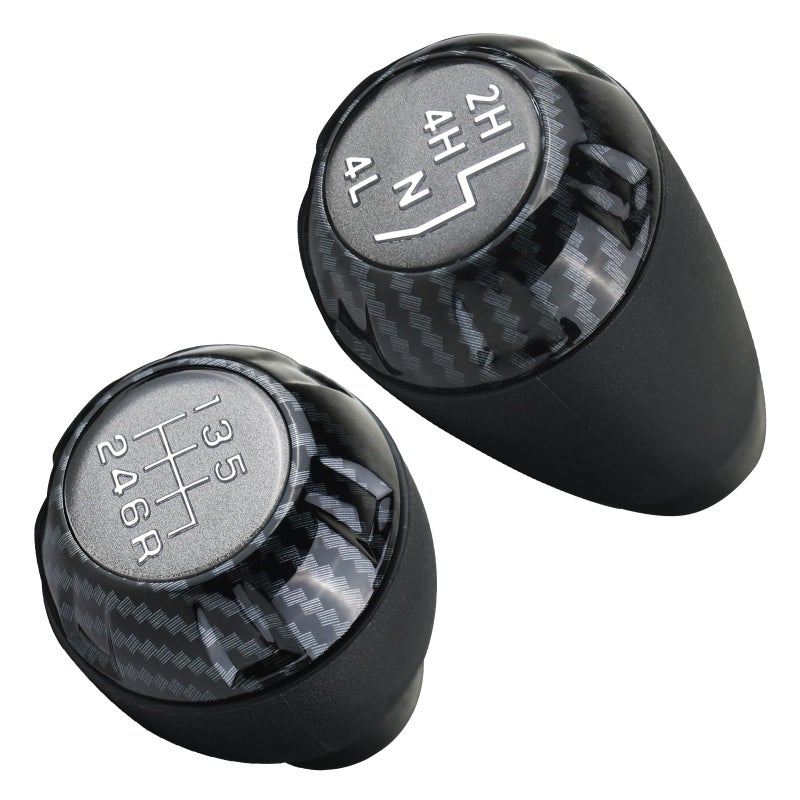 APPERFiT Shift Shifter Knob Set Carbon Fiber for Manual Transmission 4x4 Transfer Case Compatible with Jeep Wrangler JK 2011 2012 2013 2014 2015 2016 2017 2018