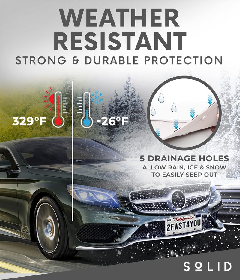 !Solid Silicone License Plate Frame Covers 2 Pack- Front and Back Car Plate Bracket Holders. Rust-Proof, Rattle-Proof, Weather-Proof (White) - Image 4