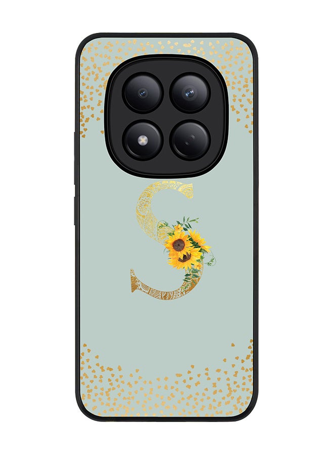 For Xiaomi Redmi Note 15 Pro 4G Case,Slim fit Camera Protection, Shockproof Thin Phone cover  - Custom Floral Monogram - S  (Light Grey )