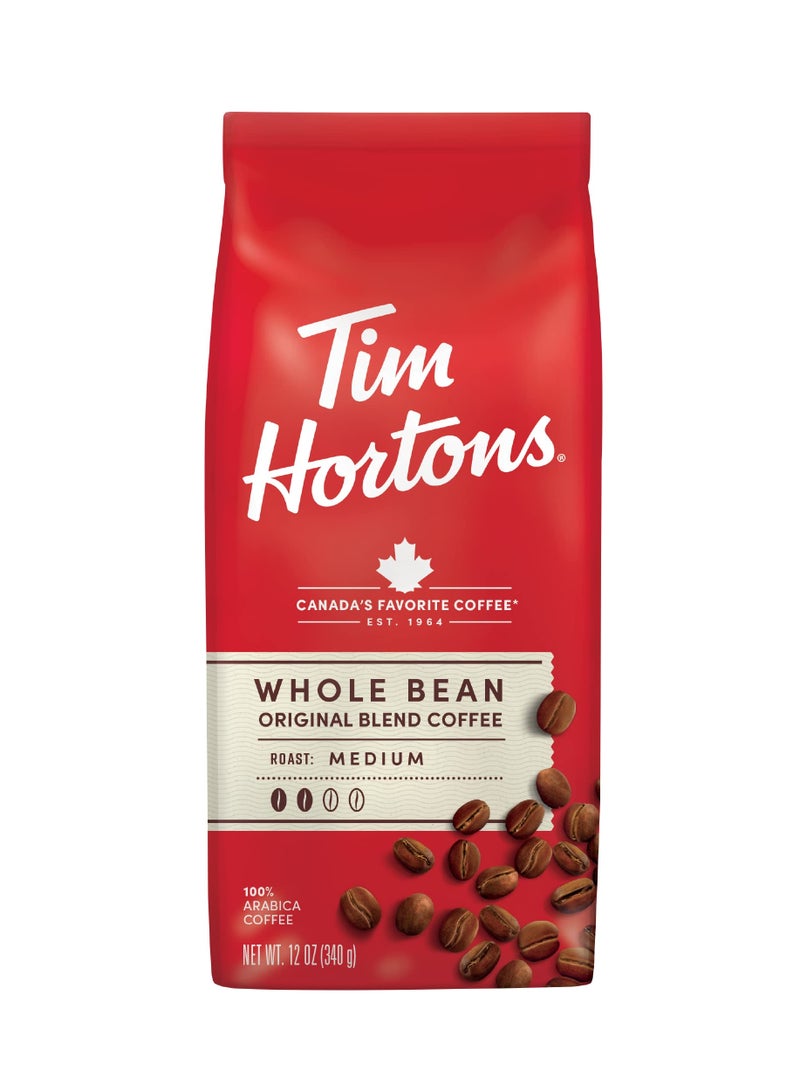 Tim Hortons 100% Arabica Medium Roast, Original Blend, Whole Bean Coffee, 12 Ounce - Image 1