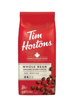 Tim Hortons Tim Horton's 100% Arabica Medium Roast, Original Blend, Whole Bean Coffee, 12 Ounce 