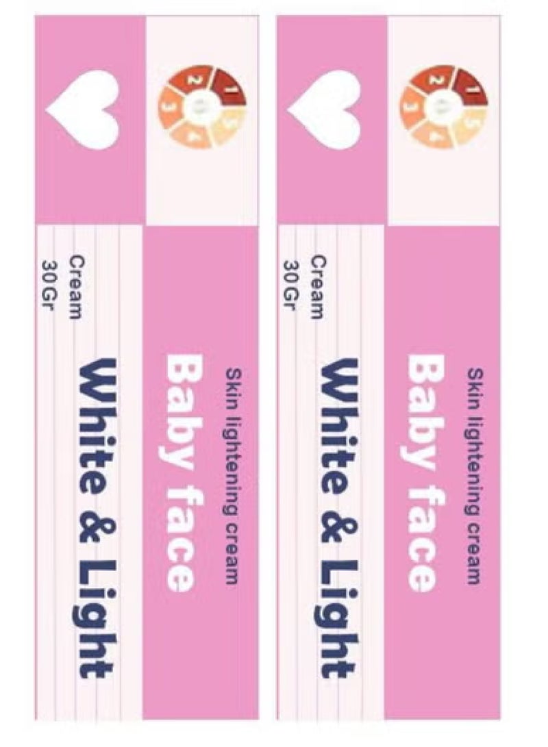 بيبي فيس 2 قطعة من وايت اند لايت كريم تفتيح البشرة 30x2 جرام - Image 1