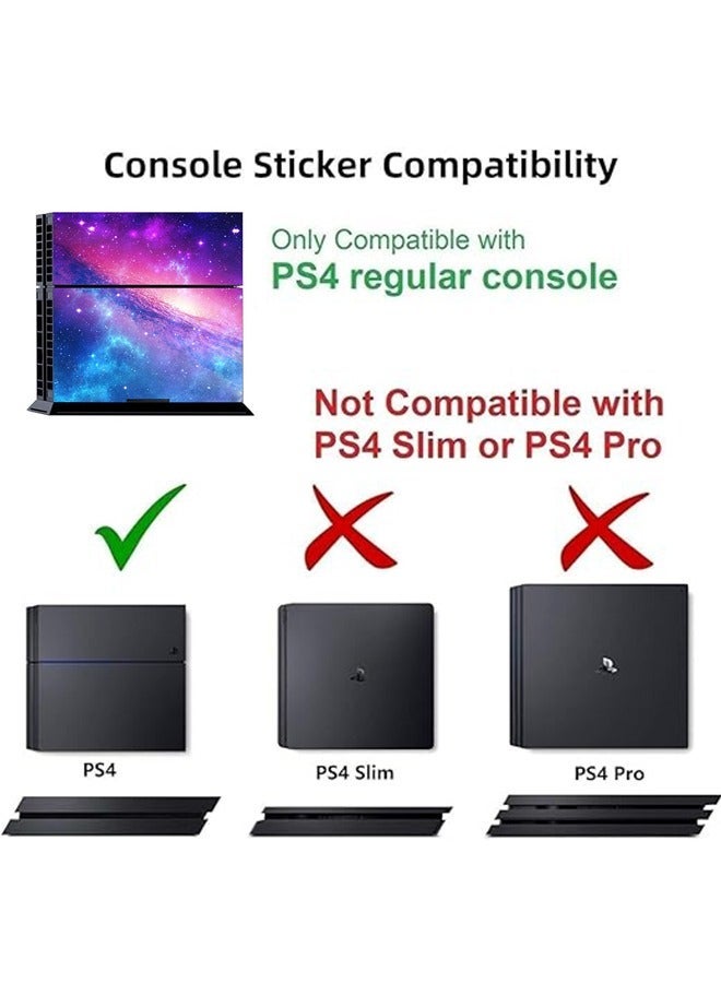 Sony PS4 Console Controller Skins Set, Skin Wrap Decal Sticker Sony PS4 ConsoleDualshock Controller, Protective Film Sticker for PS4 Starry Sky Theme, Vinyl Cover Sticker (Not PS4 Slim/Not PS4 Pro) - Image 2