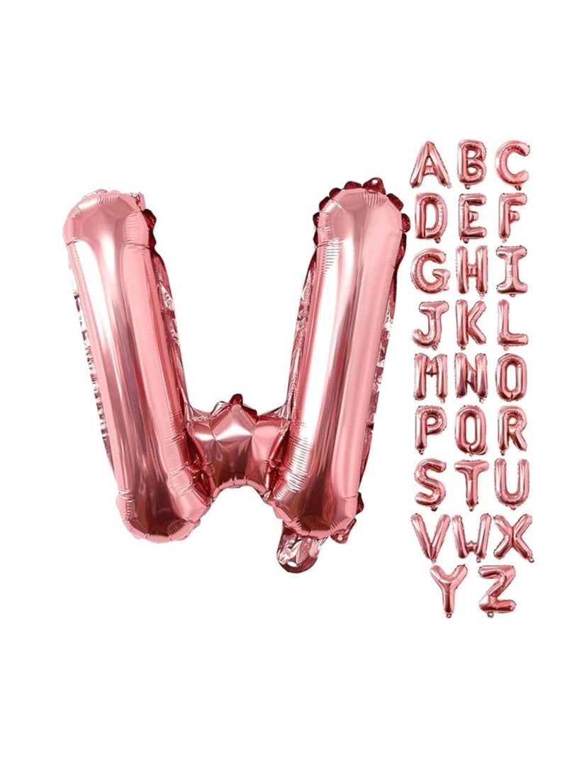 Party with Emma Rose Gold Letter A to Z Balloons 32 inch Large Alphabet Balloons Rose Gold Helium Foil Letter Balloon Banner for Birthday Party Anniversary Wedding Decoration (Rose Gold-W)  - Image 1