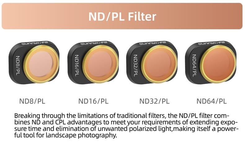 GetZget Nd Filters Set for DJI Mini 4 pro Camera HD Multi Layer Coating Lens NDPL Polorized Filter Accessories (4 in 1 Set(NDPL)) - Image 4