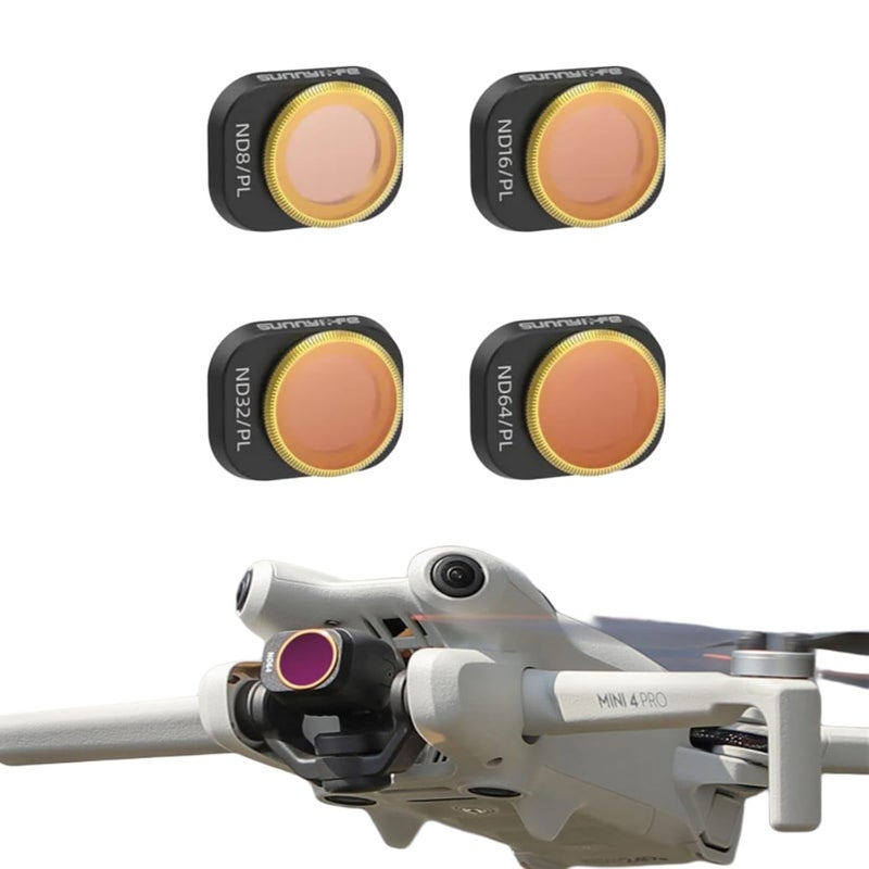 GetZget Nd Filters Set for DJI Mini 4 pro Camera HD Multi Layer Coating Lens NDPL Polorized Filter Accessories (4 in 1 Set(NDPL)) - Image 1