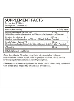 Futurebiotics Chill Pill + Ashwagandha, Rhodiola, St. John's Wort, & L-Theanine 2000 MG per Serving - Non-GMO, 120 Vegetarian Tablets  - Image 4