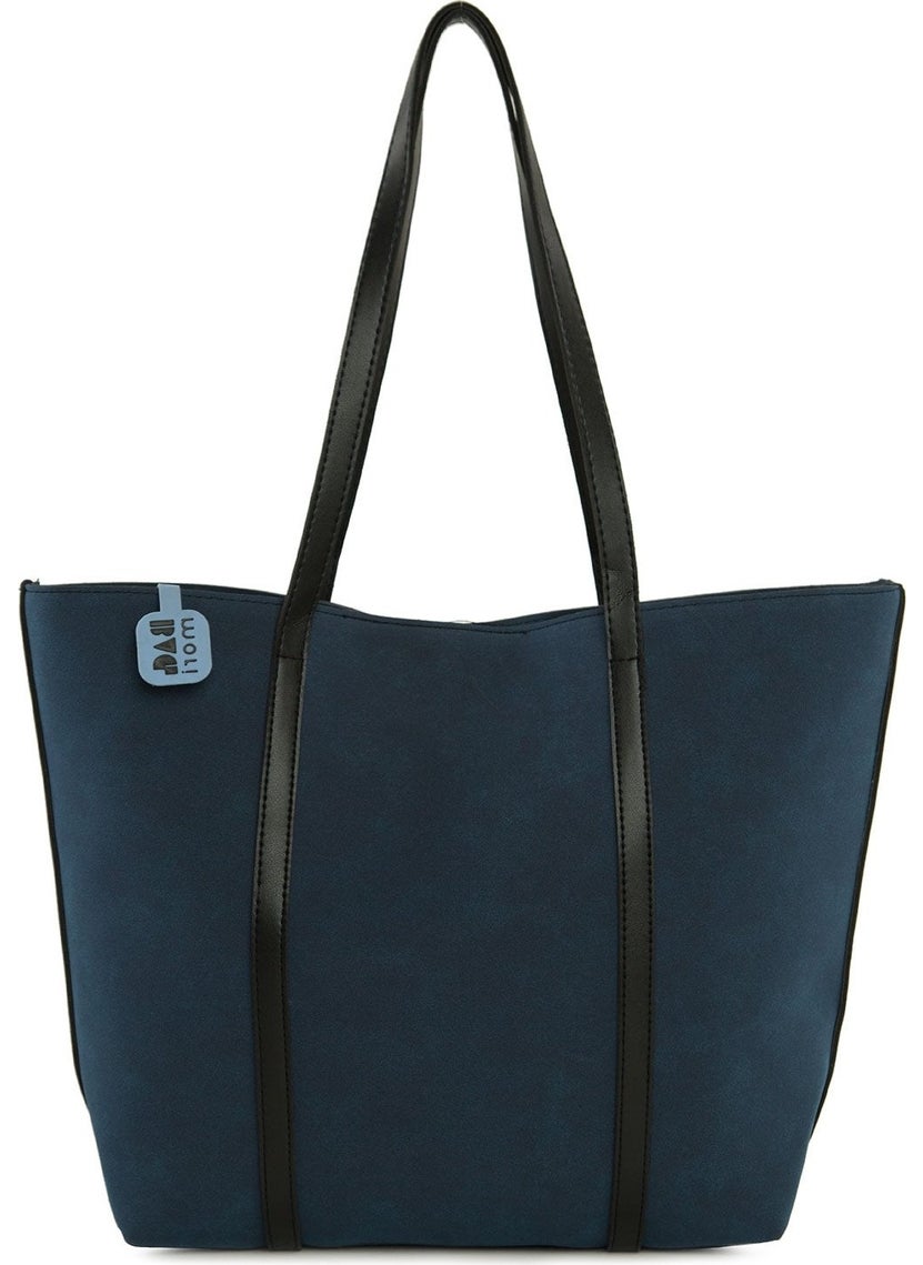 Large Nubuck Bag with Leather Strap - Navy Blue - pzsku/Z031A2402817FCE3C896EZ/45/_/1725792116/bdeb5870-553e-4fba-85e1-05412cbaa558