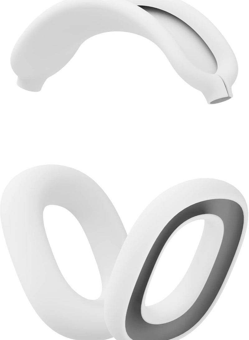 Bukela Compatible with Overhead Cover Earcup Cover for AirPods Max Soft Silicone Anti-Scratch Protective Full Cover Headband Skin Cover Ear Pad Case Cover Set for AirPods Max Accessories-White  - Image 1