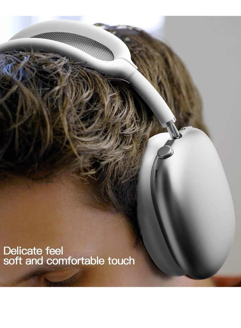 Bukela Compatible with Overhead Cover Earcup Cover for AirPods Max Soft Silicone Anti-Scratch Protective Full Cover Headband Skin Cover Ear Pad Case Cover Set for AirPods Max Accessories-White  - Image 2