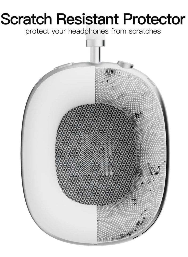 Bukela Compatible with Overhead Cover Earcup Cover for AirPods Max Soft Silicone Anti-Scratch Protective Full Cover Headband Skin Cover Ear Pad Case Cover Set for AirPods Max Accessories-White  - Image 3