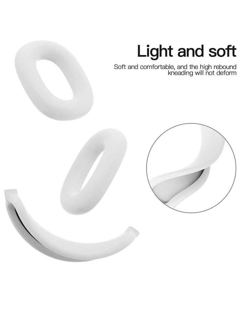 Bukela Compatible with Overhead Cover Earcup Cover for AirPods Max Soft Silicone Anti-Scratch Protective Full Cover Headband Skin Cover Ear Pad Case Cover Set for AirPods Max Accessories-White  - Image 4