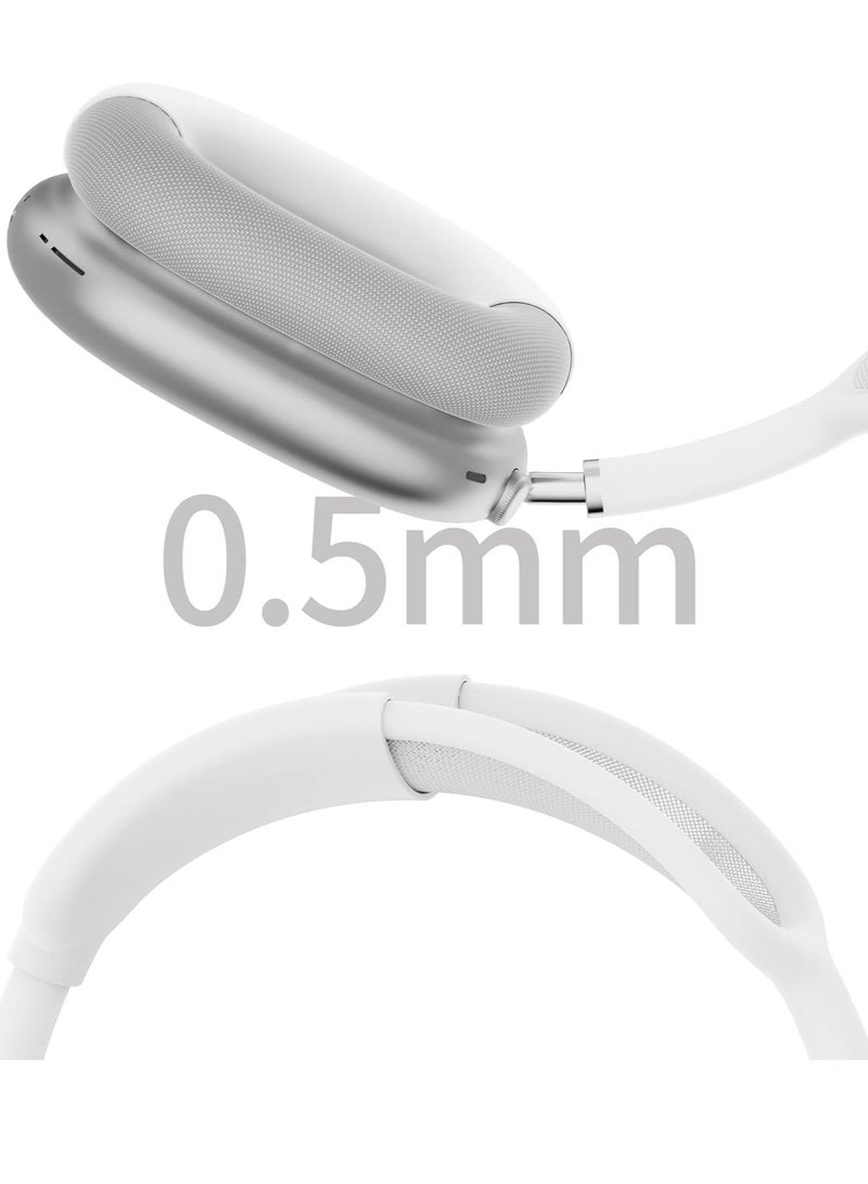 Bukela Compatible with Overhead Cover Earcup Cover for AirPods Max Soft Silicone Anti-Scratch Protective Full Cover Headband Skin Cover Ear Pad Case Cover Set for AirPods Max Accessories-White  - Image 5