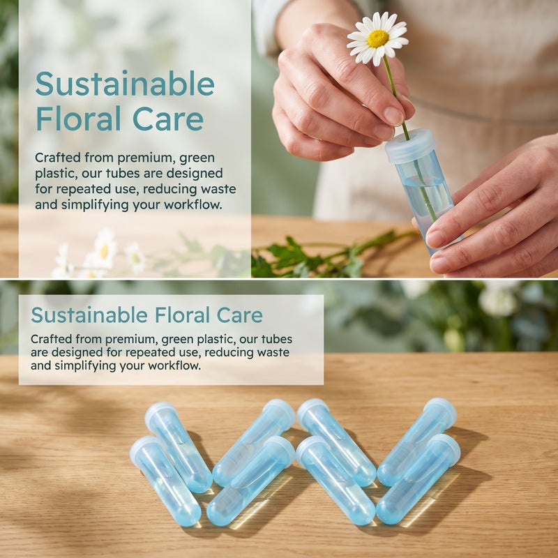 100Pcs Flower Water Tubes Transparent Flower Test Tubes Orchid Tubes with Cap for Flower Arrangements - Image 3