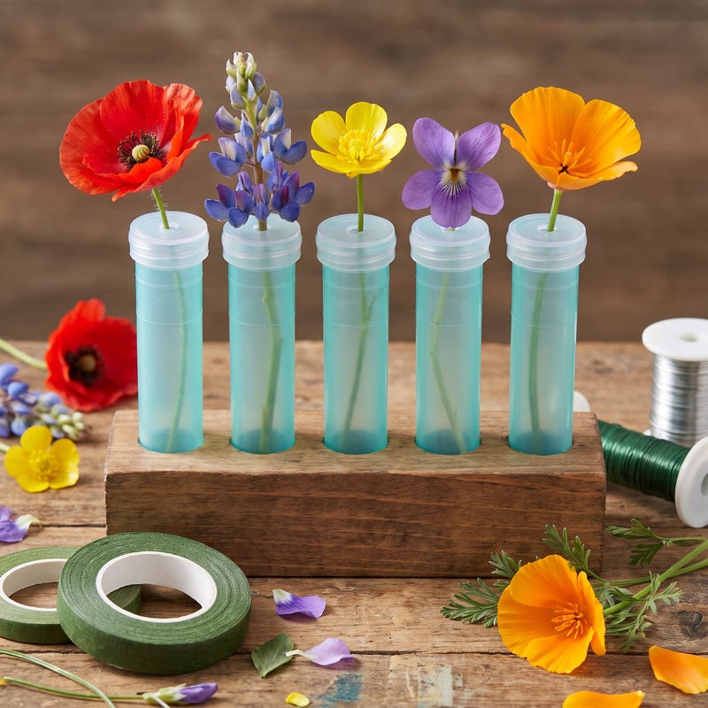 100Pcs Flower Water Tubes Transparent Flower Test Tubes Orchid Tubes with Cap for Flower Arrangements - Image 4