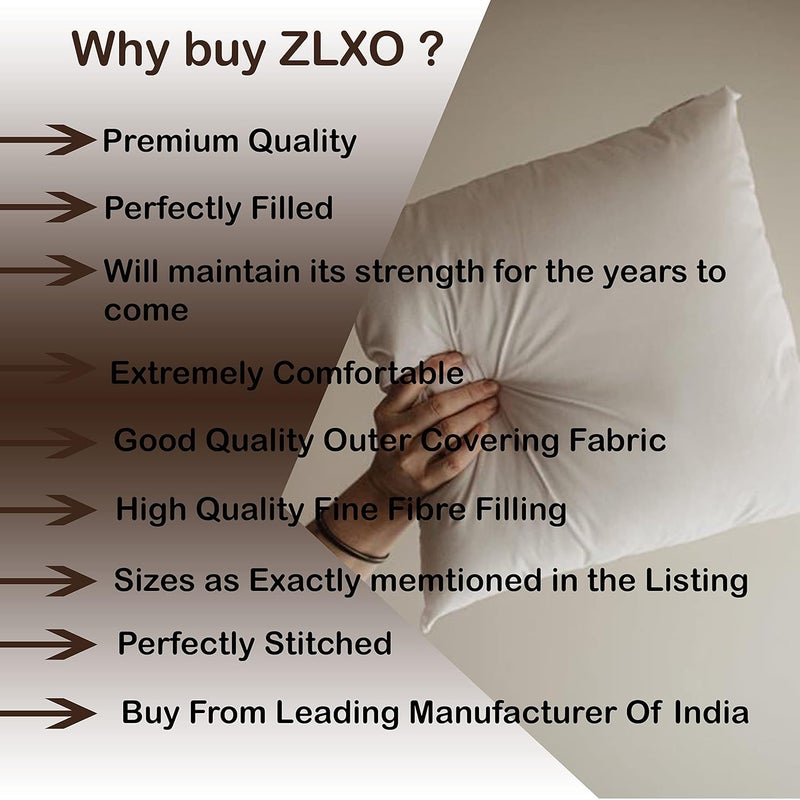 ZLXO Hotel Quality Premium Fibre Soft Filler Cushion Stipe Sofa Cushion Square Pillow Comfortable and Soft PillowsSet of 5 12X12 Inches White - Image 3