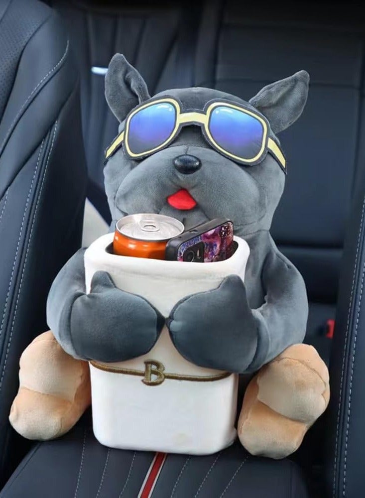 SYOSI Deluxe Car Trash Can and Storage Box, Multifunctional Cute Dog Car Tissue Box, Animal Cartoon Tissue Box, Decorative Organizer for Car Home - Image 5