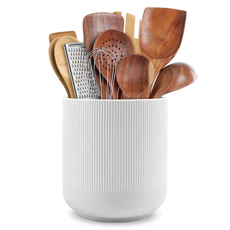 RedCall Extra Large Utensil Holder,Ceramic Kitchen Utensil Holder for Countertop,Kitchen Tool Utensil Organizer,coffee capsules, fruits, snacks, vase Holder,Modern Home Kitchen Decor - Image 1